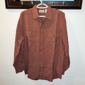 LL Bean Mens Large Vintage Made in Jamaica Long Sleeve Button Up Size Medium